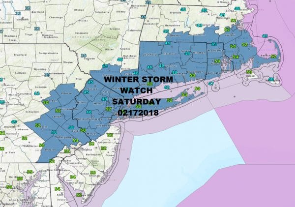 Winter Storm Watch Saturday Into Sunday Morning