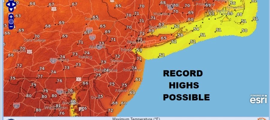 Record Highs Again Colder Thursday Freezing Rain Inland
