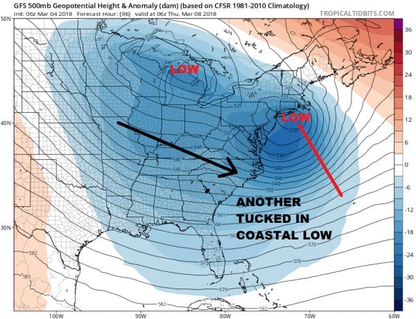 Coastal Storm Lingers Next Storm System Wednesday