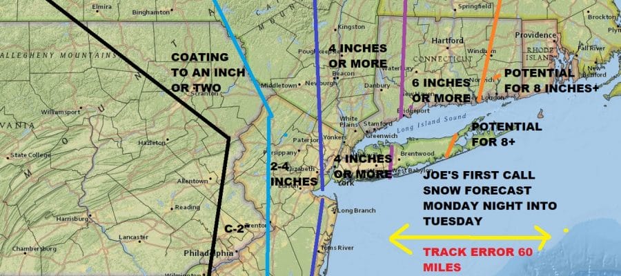 Sunny Sunday Monday Night Tuesday Morning Snow Threat Looms