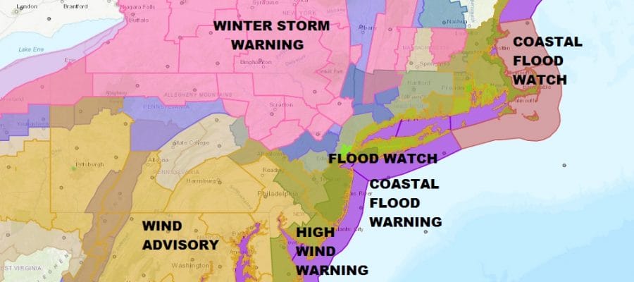 Winter Storm Warnings Snow Forecast Maps