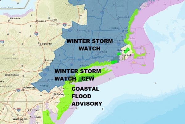 Noreaster Part 2 Joe's Snow Forecast Map 03072018 Winter Storm Watch Wednesday Coastal Storm On Course