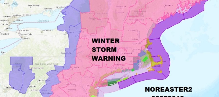 Winter Storm Warnings Eastern Pennsylvania To Southern New England Radars Revving Up