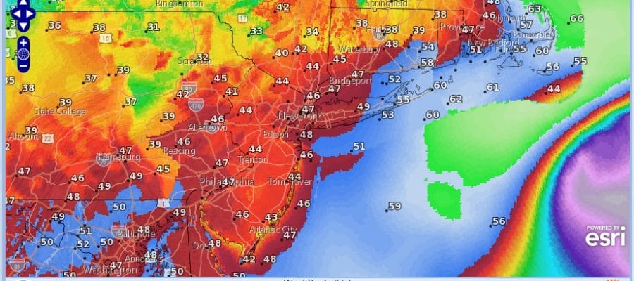 Fierce Noreaster Winds Increasing Rain Changes To Snow Inland