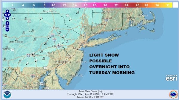 Some Light Snow Overnight Into Tuesday Morning