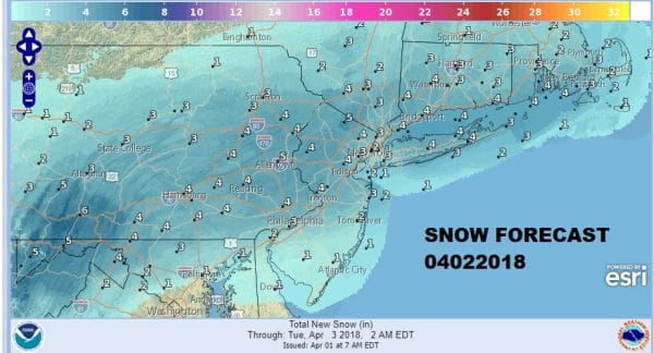 Easter Sunday Sunshine Winter Weather Advisory Overnight Monday