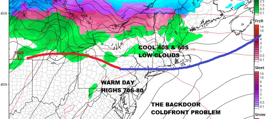 Warm Spring Temperatures But Watch The Backdoor Cold Front