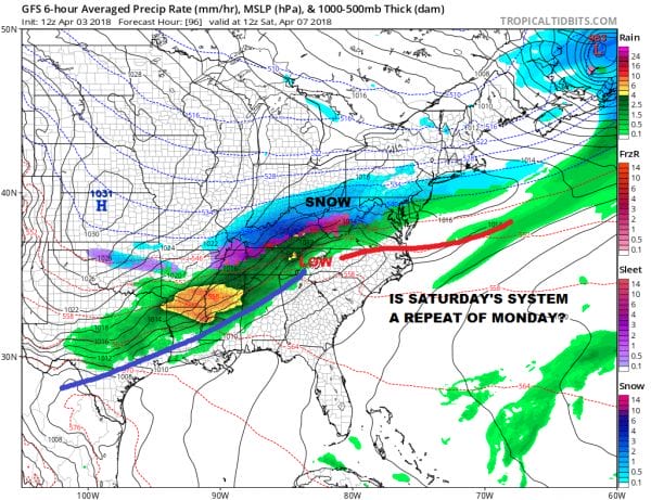 Severe Weather Threat Wednesday New Jersey Southward Cold Air Double Lows Busy Pattern Continues