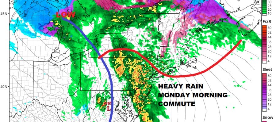 Heavy Rain Thunderstorms Monday Morning Commute