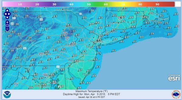 Cold Cloudy Saturday As Coastal Storm Moves Well East