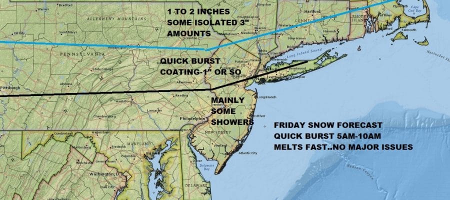 Burst of Snow or Rain Friday Morning, Snow Saturday Looking More Benign