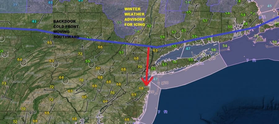 Backdoor Front Moving South Faster This Morning Winter Weather Advisory North