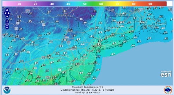 Brutally Cold April Morning Models Back Off On Saturday Snow