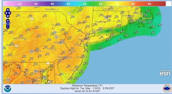 Chilly Monday Warmer Air Moving East Tuesday Through Friday
