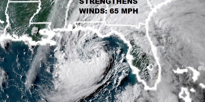 Alberto Strengthens Winds 65 MPH Moving Toward NW Florida