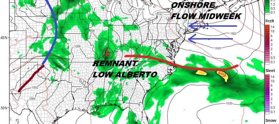 Hot Humid Tuesday Onshore Flow Develops Blocking This Weekend