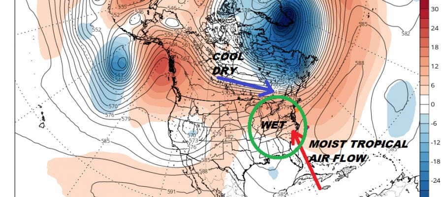 Wet Weather Pattern All Week Long