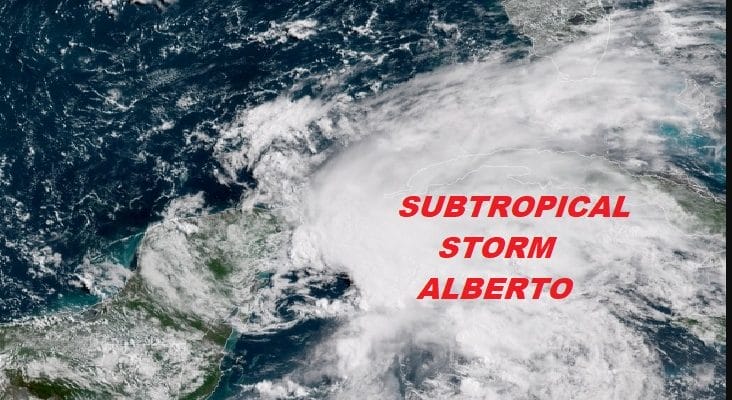 Subtropical Storm Alberto Forms NW Caribbean Tropical Storm Watches Gulf Coast