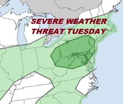 Showers Overnight Severe Weather Threat Tuesday