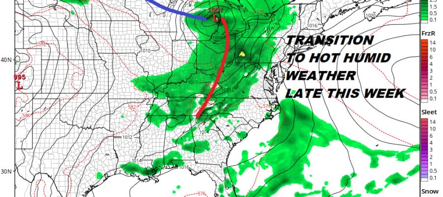 Scattered Heavy Thunderstorms Moving East Less Humid Monday