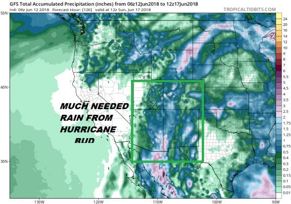 Hurricane Bud 130 MPH CAT 4 Could Ease SW US Drought
