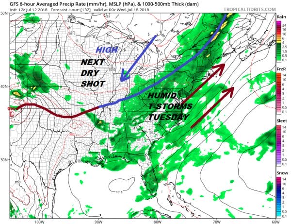 Weekend Warmer More Humid Scattered Thunderstorms