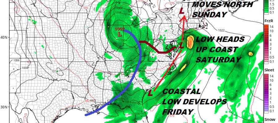 Weekend Weather Wet Pattern Develops Coastal Low Moves North