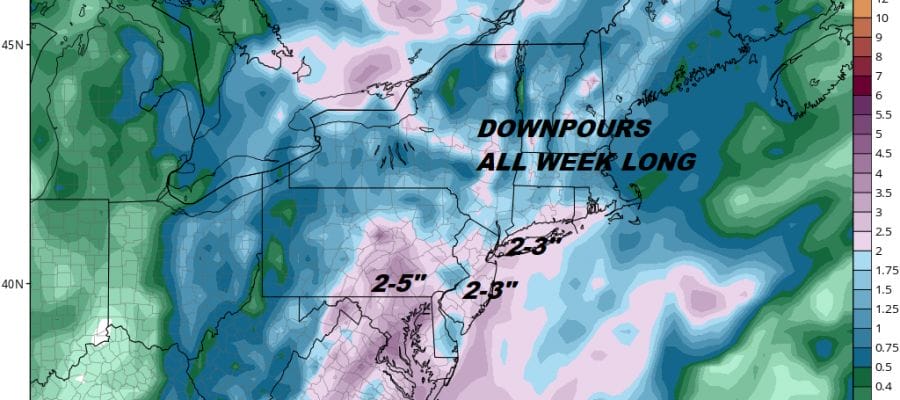 Downpours Heavy Rain Threaten All Week
