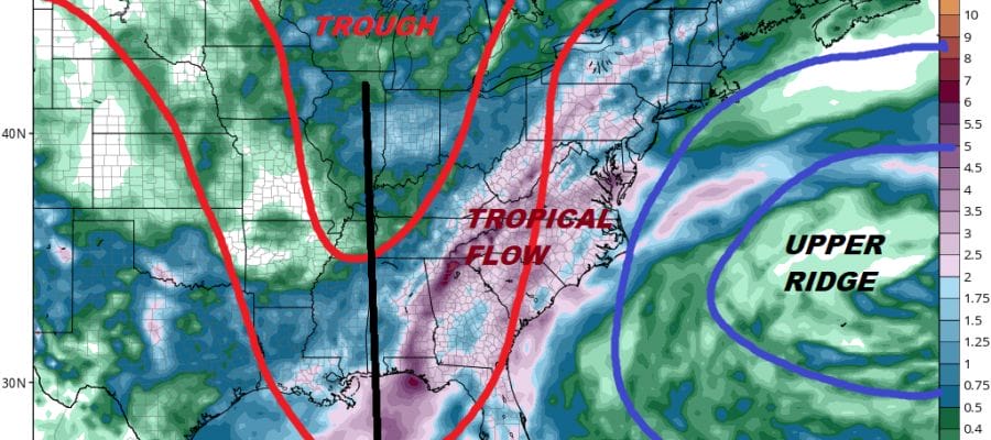 Tropical Humidity Returns Occasionally With Heat & Downpours