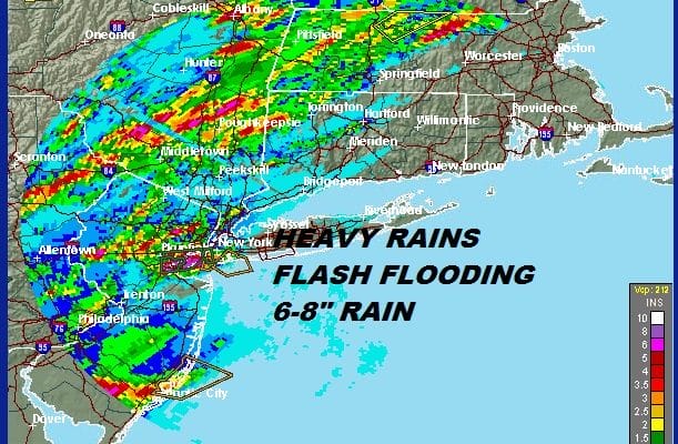 Heavy Rains Flash Flooding 6 Inches Plus Rainfalls New Jersey