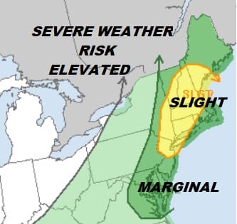 Severe Weather Risk Elevated Thunderstorms Later Today