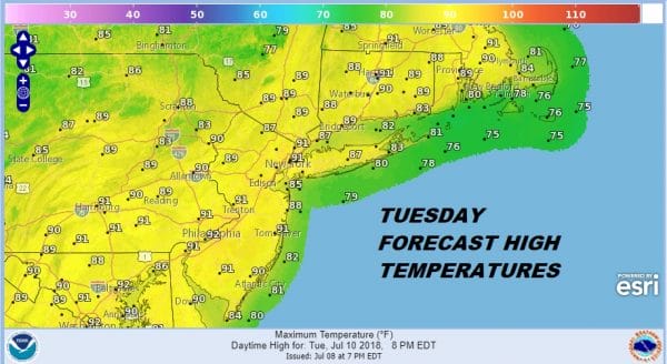 Humidity Temperatures Rise Tuesday Cold Front Arrives