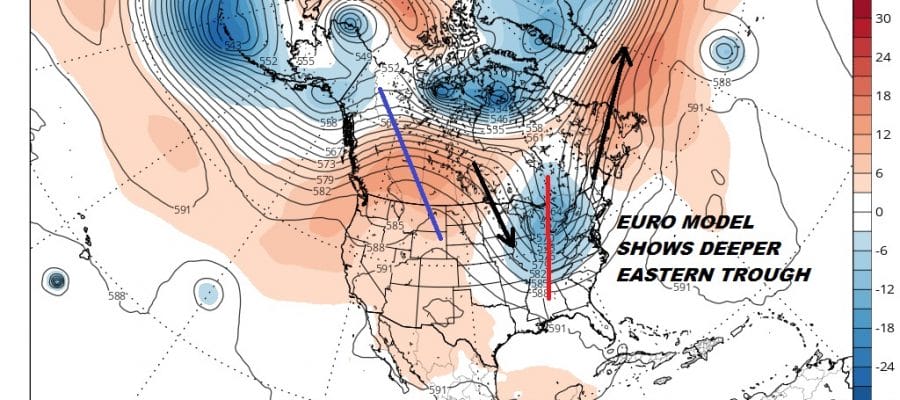 Eastern Troughs Dominate Weather Pattern Next Week