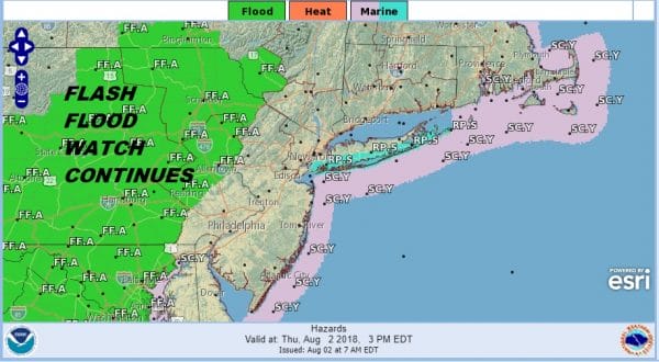 Severe Weather Flash Flood Risk Continues Inland