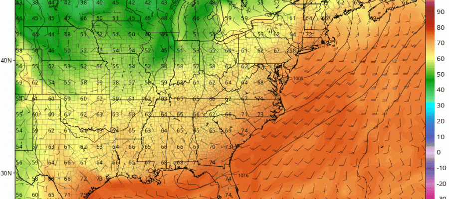 Cooler Onshore Winds