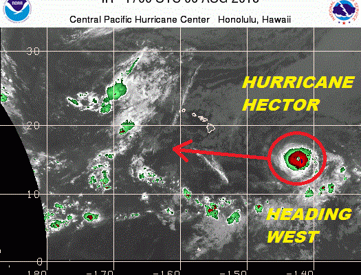 Hurricane Hector Category 4 140 MPH Hawaii Bound
