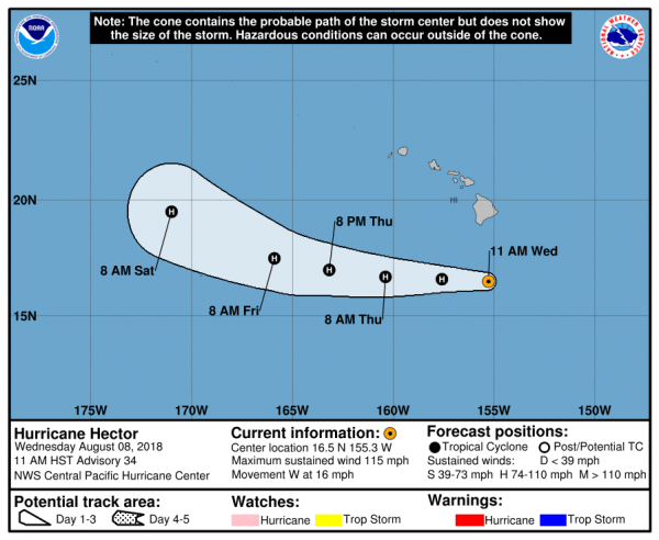 Hurricane Hector Passing South of Hawaii Tropical Storm Debby North Atlantic
