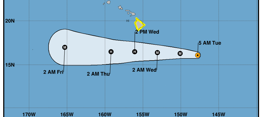 Hurricane Hector 130 MPH WINDS Heads West Tropical Storm Watch Big Island of Hawaii