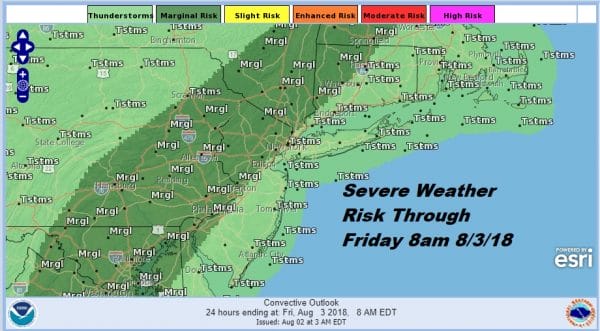 Severe Weather Flash Flood Risk Continues Inland