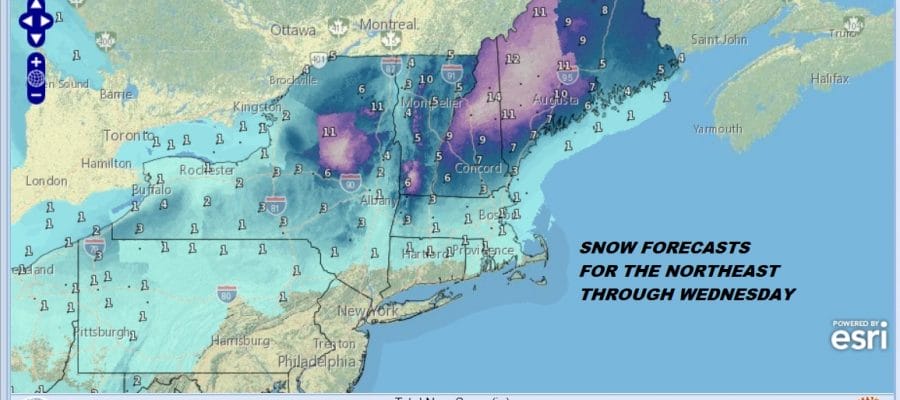Snow & Ice Forecast Monday 01072019