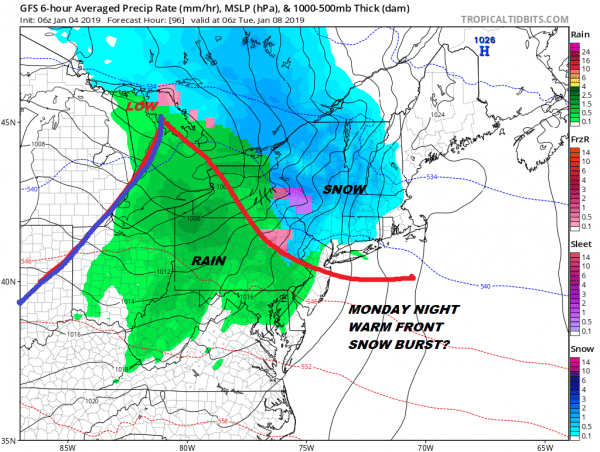 Rain Saturday Dry Sunday Warm Front Snow Rain Late Monday