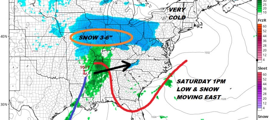 Strong Winds Cold Air Snow Possibility Weekend