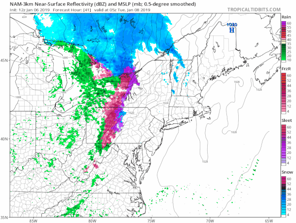 Snow & Ice Forecast Monday 01072019