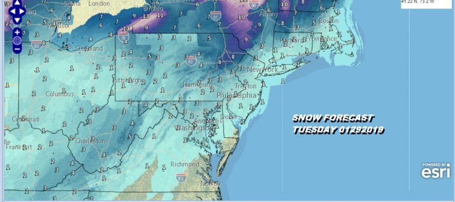 SNOW FORECAST TUESDAY 01292019