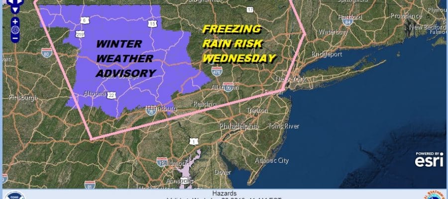 FREEZING RAIN RISK WEDNESDAY