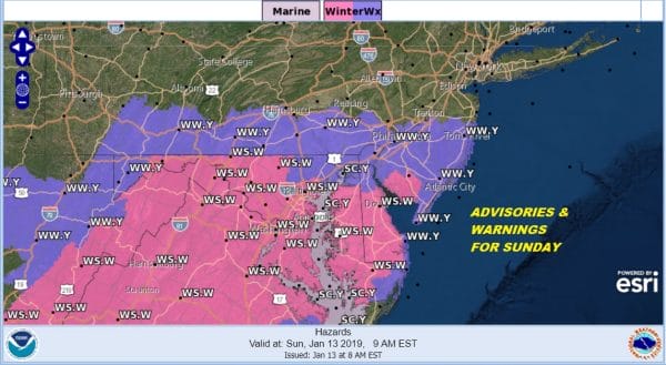 winter storm warning sw jjersey
