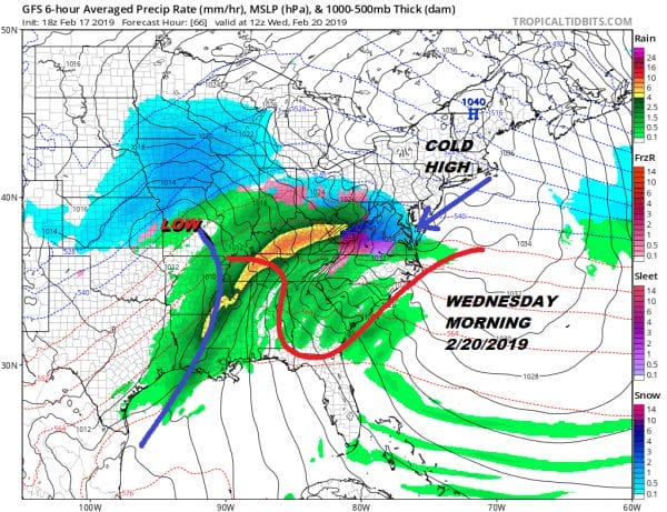 NEXT SNOW ICE RAIN EVENT WEDNESDAY 2/20/2019