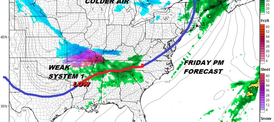 Cold Front Approaches Quiet Weekend Chance Snow Sunday Night