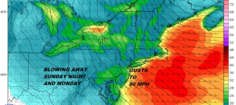 March Lion Roars Early Strong Winds Sunday Night Monday Gusts to 50 MPH
