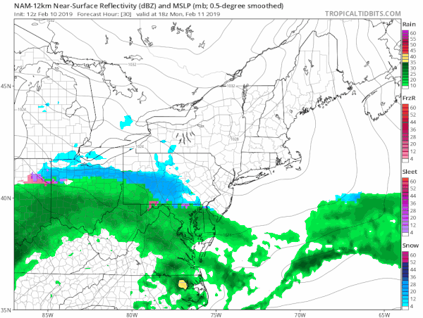 Snow Freezing Rain Sleet Rain System 2 Monday Night Tuesday